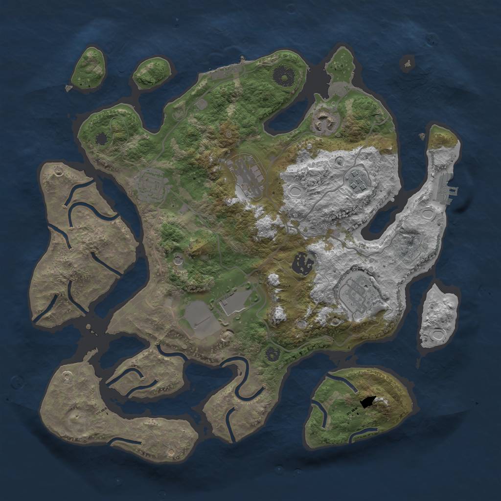 Rust Map: Procedural Map, Size: 3500, Seed: 91547746, 15 Monuments