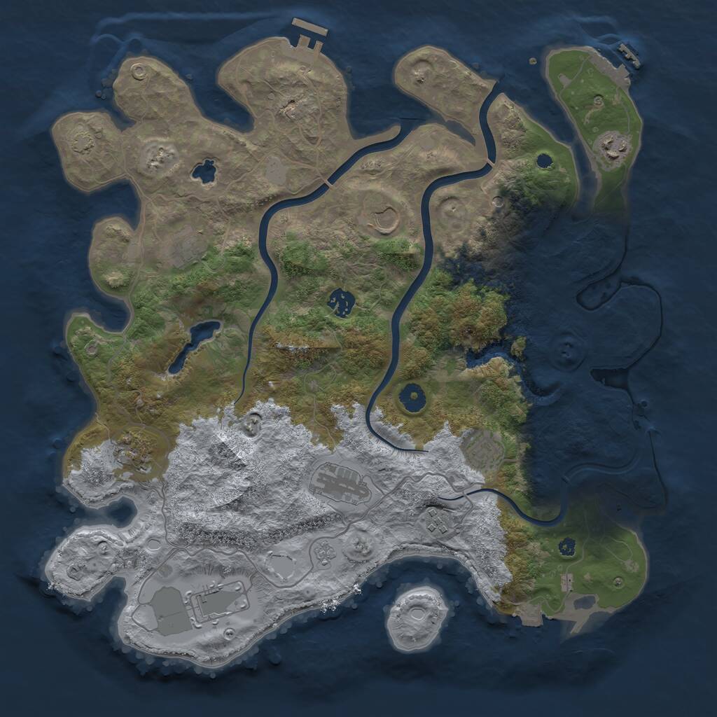 Rust Map: Procedural Map, Size: 4000, Seed: 4184516, 15 Monuments