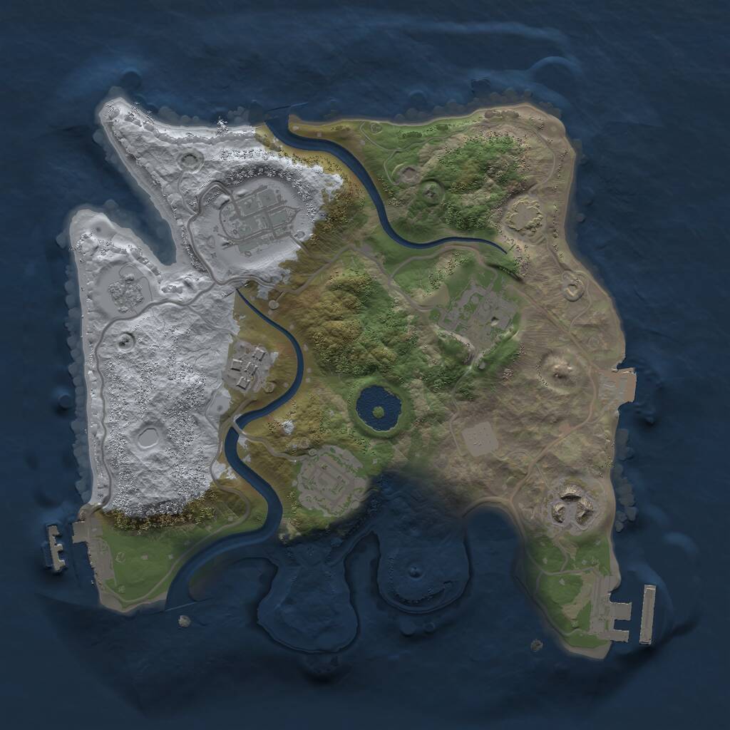 Rust Map: Procedural Map, Size: 2500, Seed: 15398, 10 Monuments