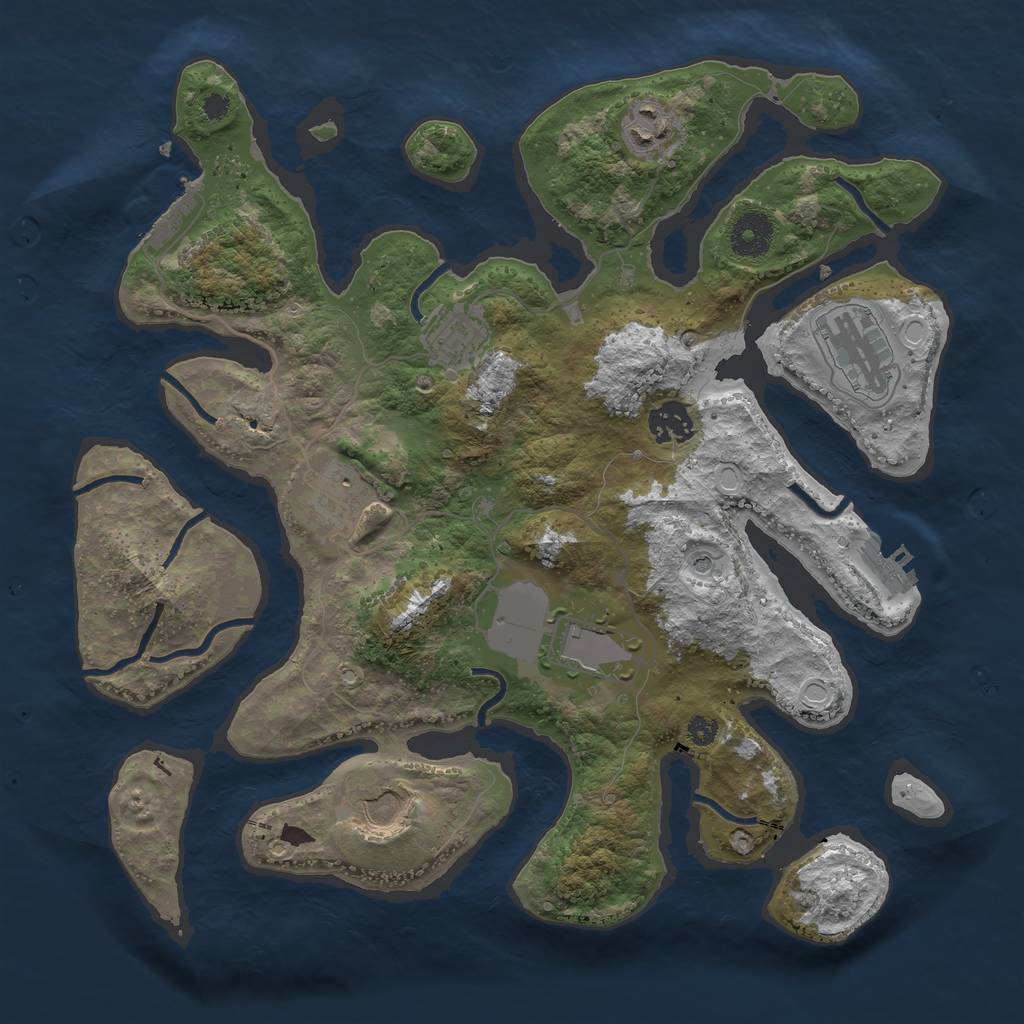 Rust Map: Procedural Map, Size: 3500, Seed: 1570802425, 15 Monuments
