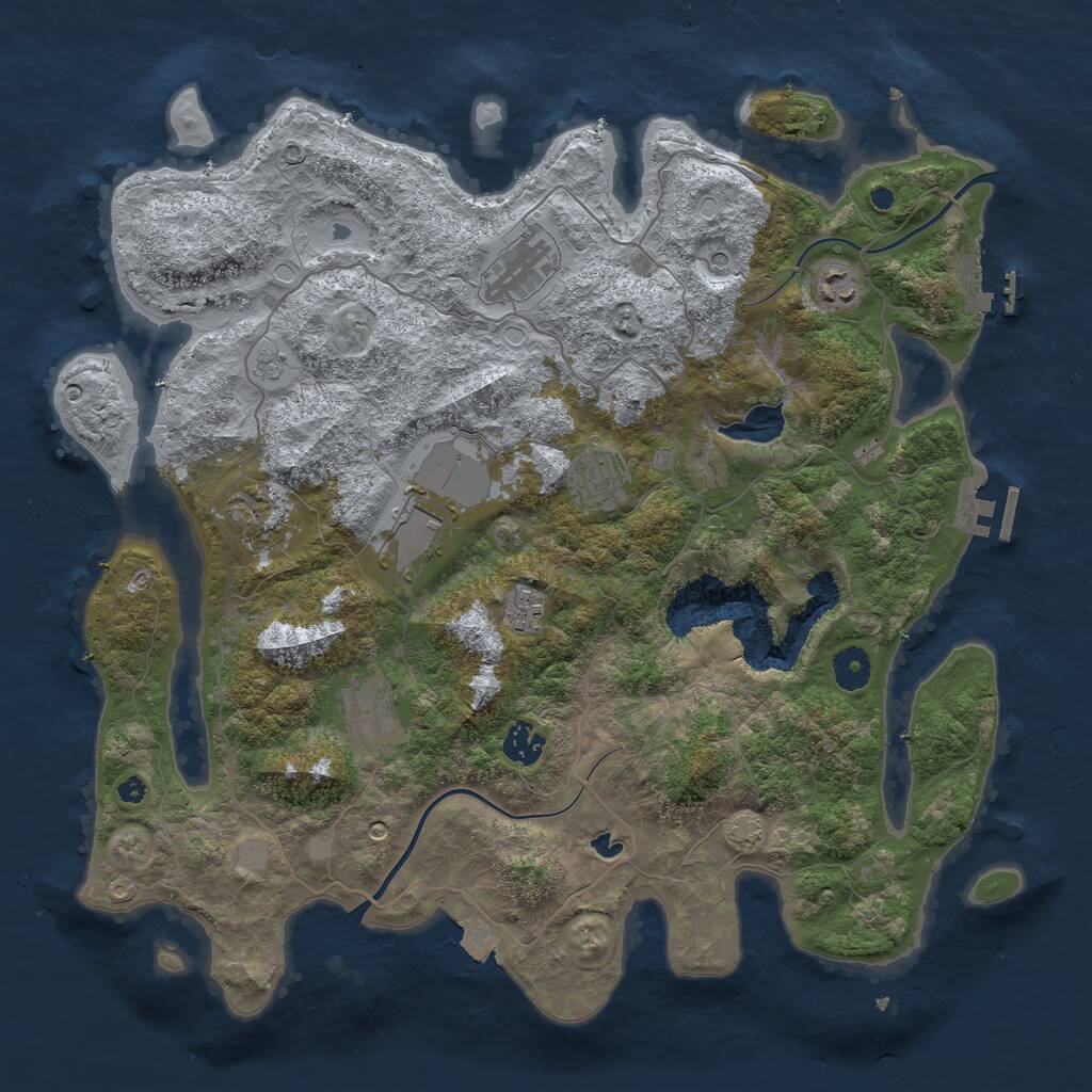 Rust Map: Procedural Map, Size: 4000, Seed: 671760974, 14 Monuments