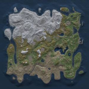 Thumbnail Rust Map: Procedural Map, Size: 4000, Seed: 671760974, 14 Monuments