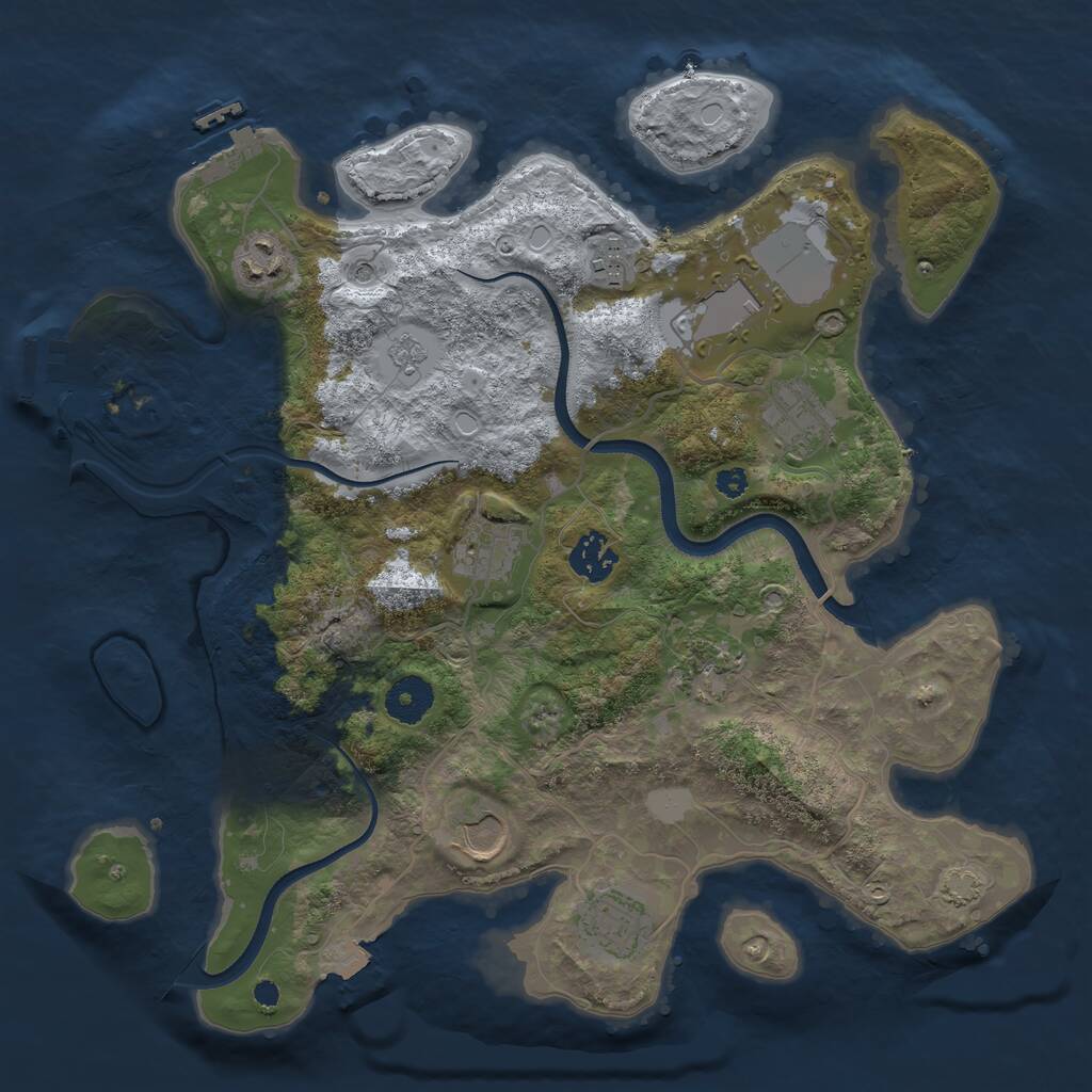 Rust Map: Procedural Map, Size: 3500, Seed: 13543, 15 Monuments