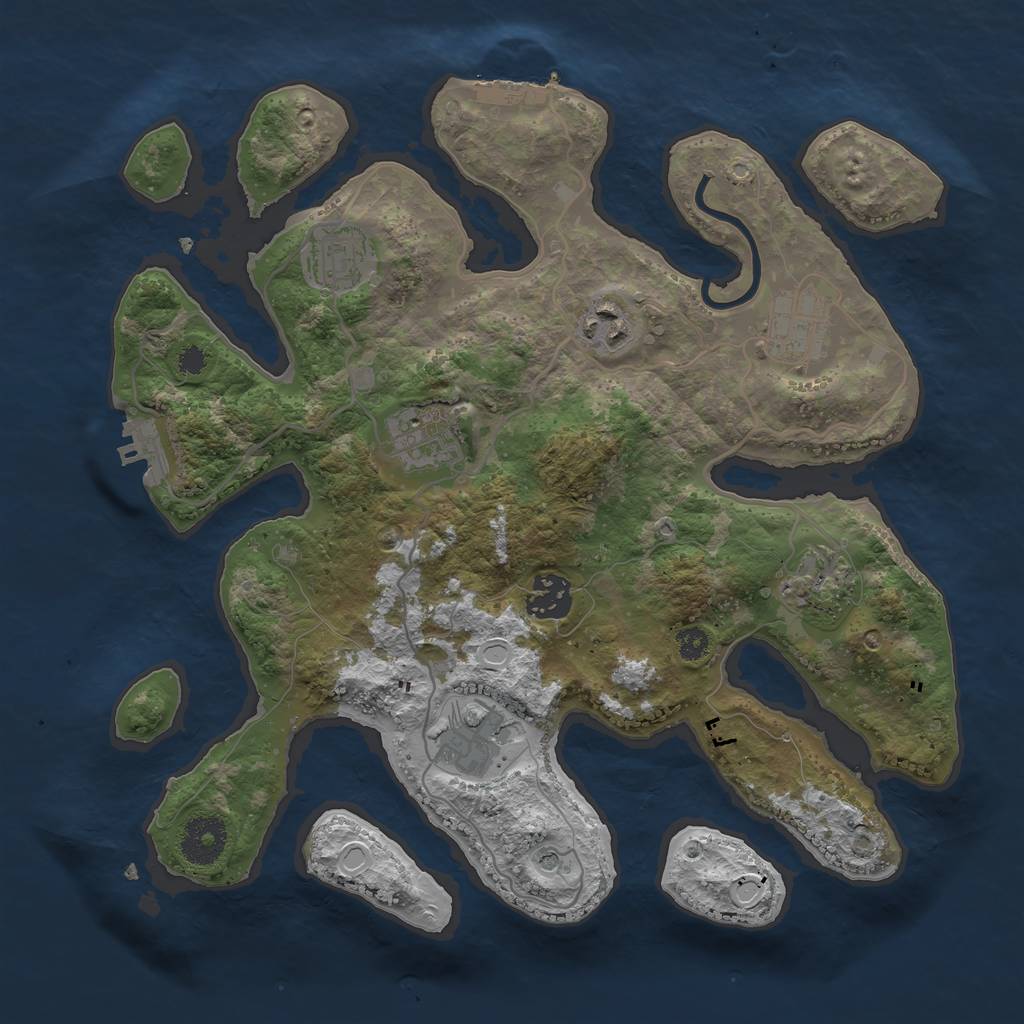 Rust Map: Procedural Map, Size: 3250, Seed: 872671236, 15 Monuments