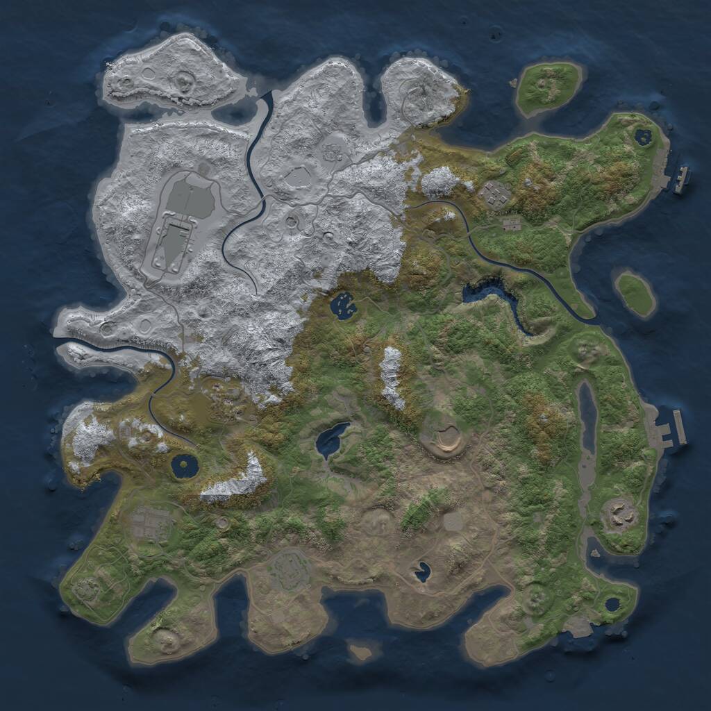 Rust Map: Procedural Map, Size: 4100, Seed: 8824537, 14 Monuments