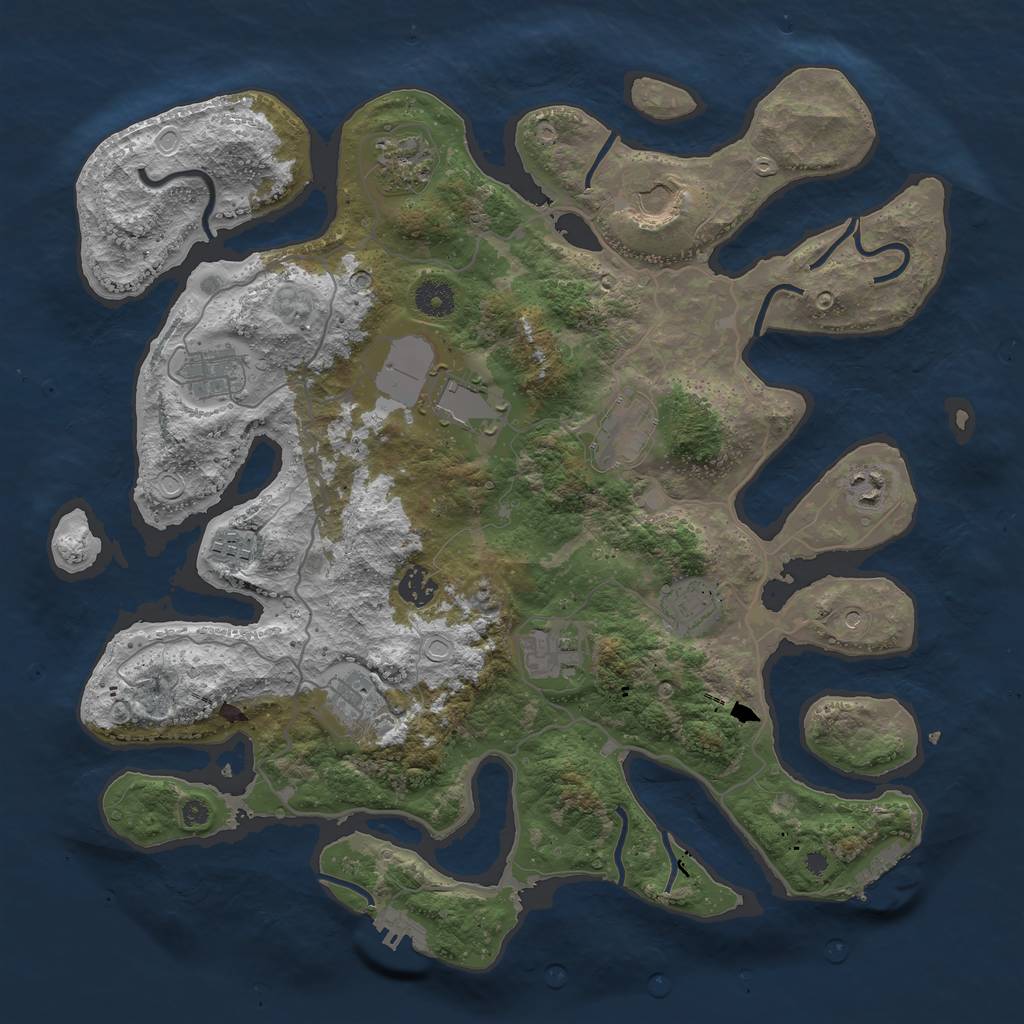 Rust Map: Procedural Map, Size: 4000, Seed: 901728, 19 Monuments