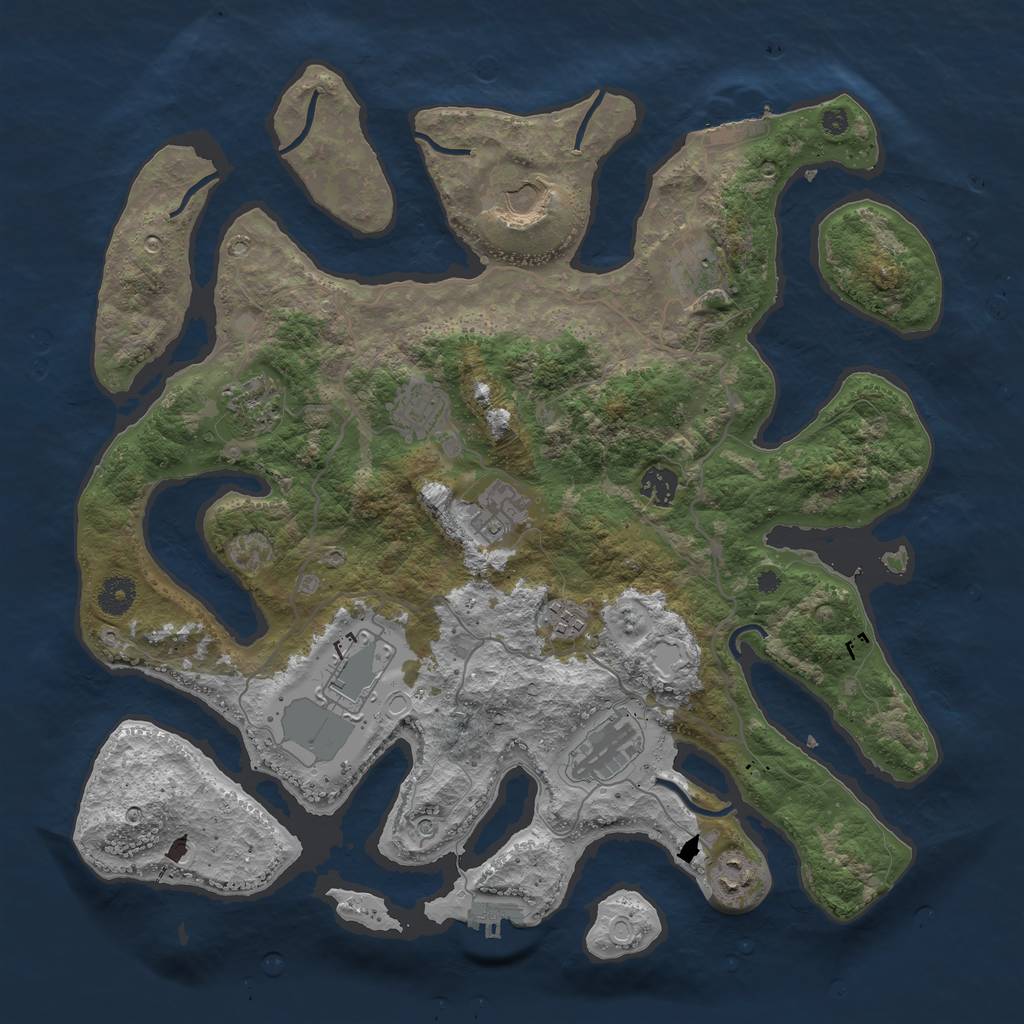 Rust Map: Procedural Map, Size: 4000, Seed: 861351, 18 Monuments