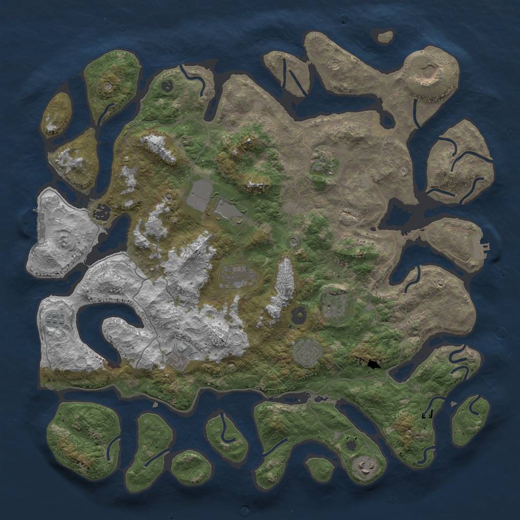 Rust Map: Procedural Map, Size: 4500, Seed: 16092021, 18 Monuments