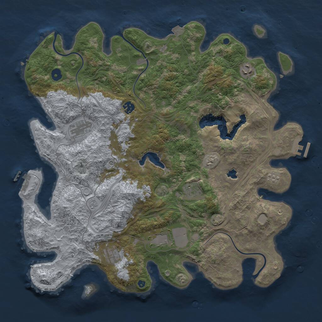 Rust Map: Procedural Map, Size: 4250, Seed: 598269, 13 Monuments
