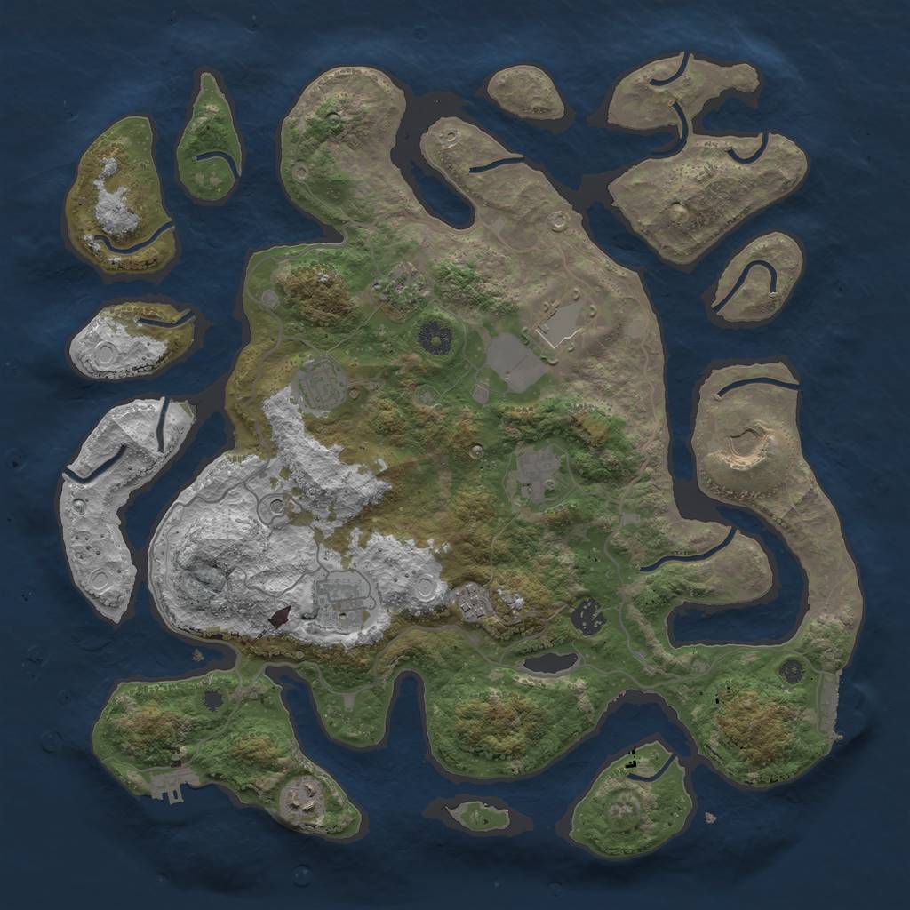 Rust Map: Procedural Map, Size: 4000, Seed: 503024, 17 Monuments