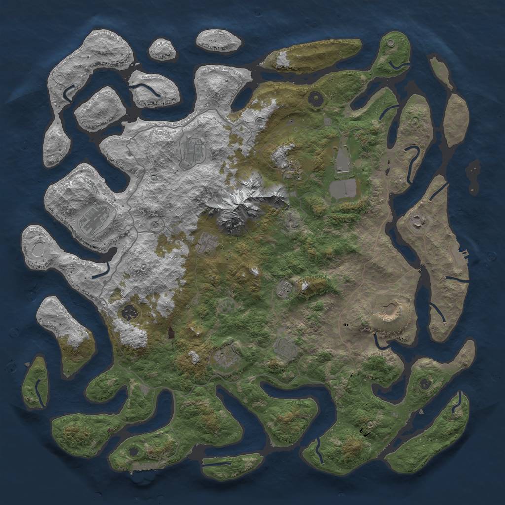 Rust Map: Procedural Map, Size: 5000, Seed: 2986, 19 Monuments