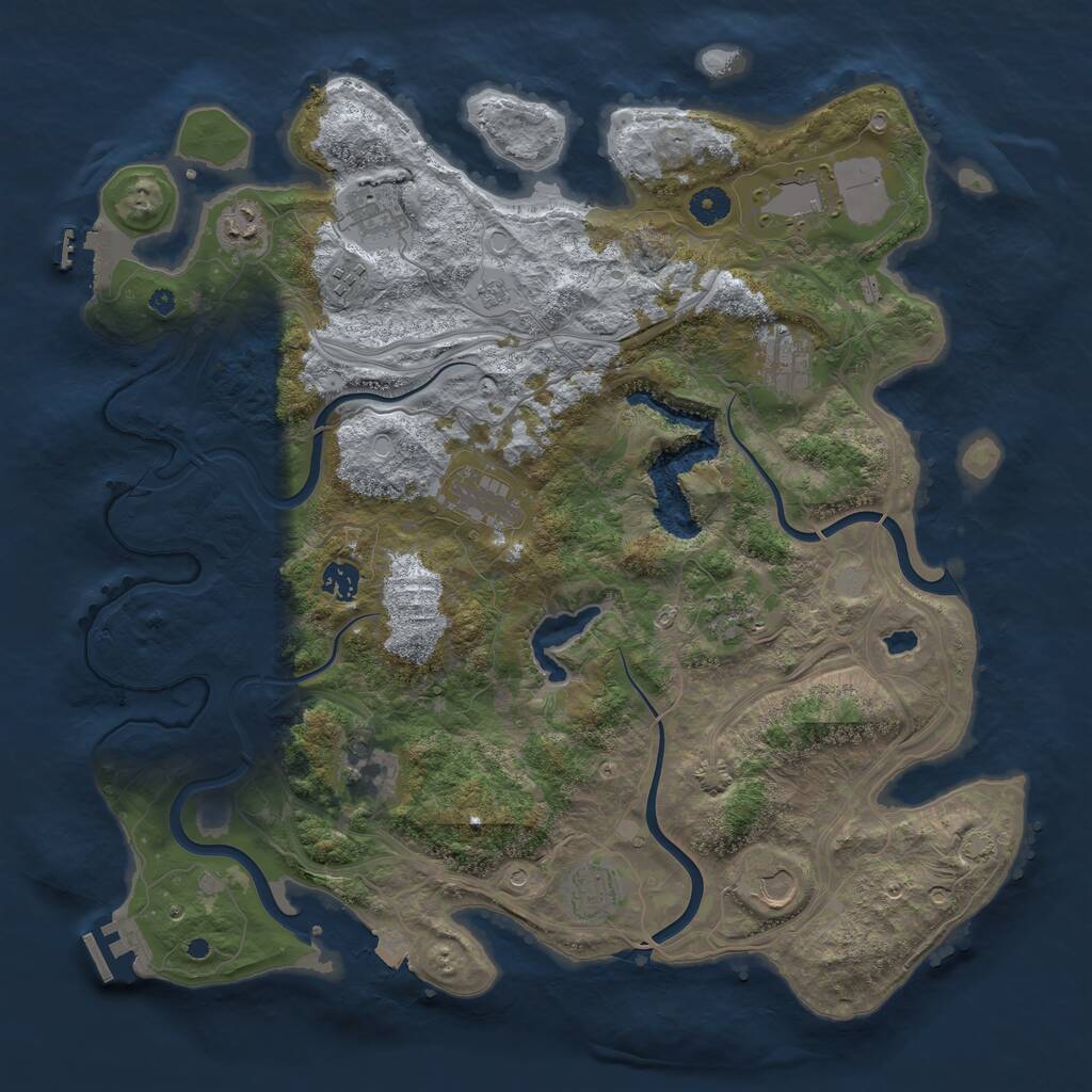 Rust Map: Procedural Map, Size: 4250, Seed: 21093716, 17 Monuments