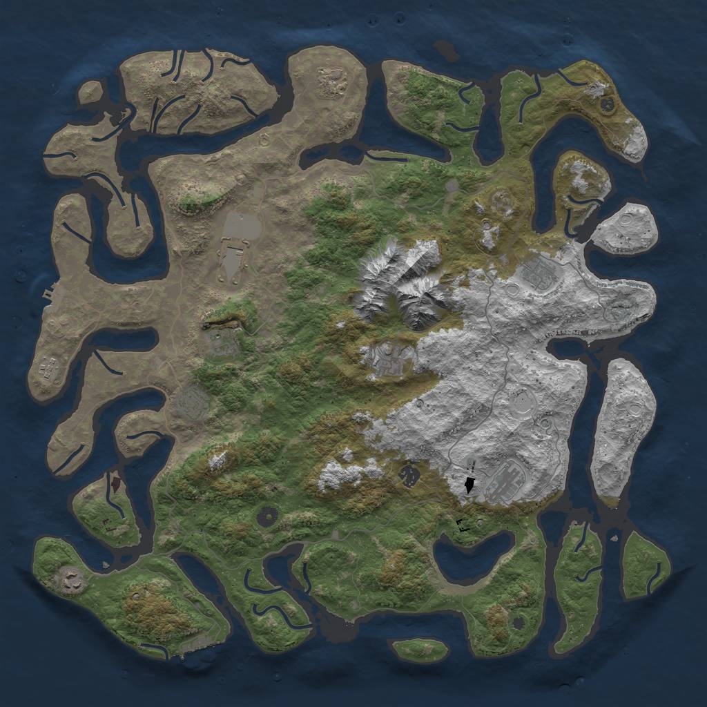 Rust Map: Procedural Map, Size: 5100, Seed: 50500, 18 Monuments