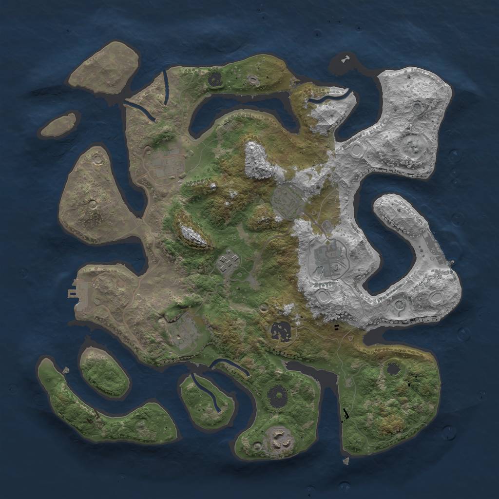 Rust Map: Procedural Map, Size: 3500, Seed: 324690479, 15 Monuments