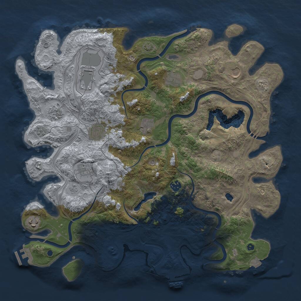 Rust Map: Procedural Map, Size: 4250, Seed: 26114567, 16 Monuments