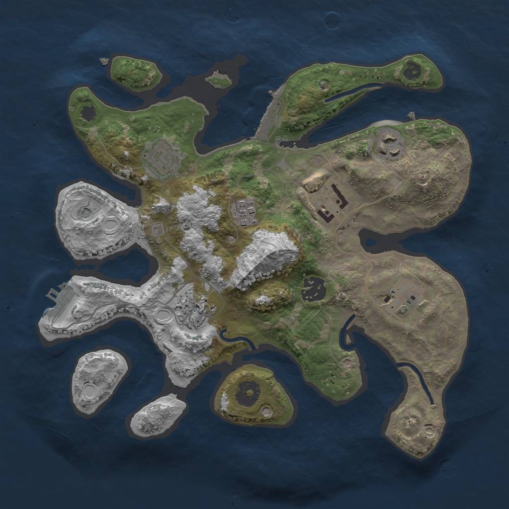 Rust Map: Procedural Map, Size: 3000, Seed: 459659528, 15 Monuments