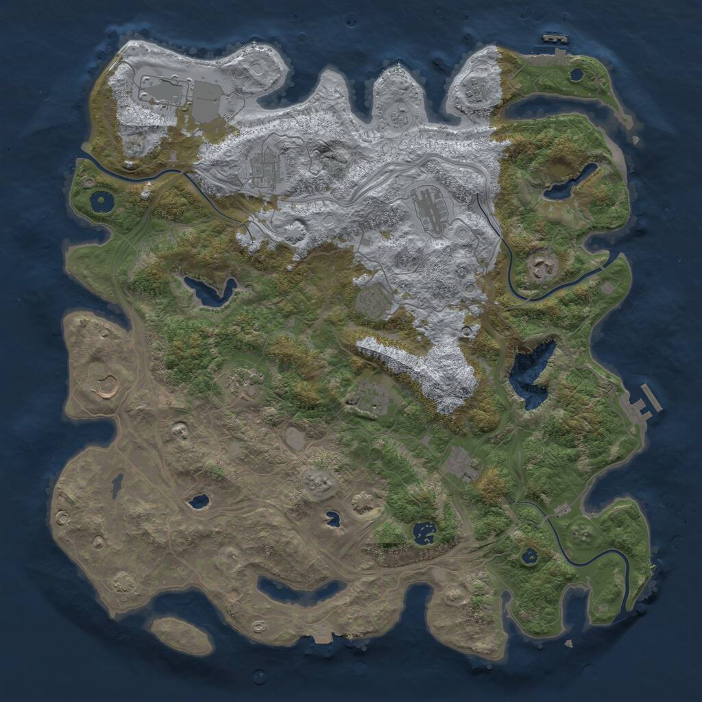 Rust Map: Procedural Map, Size: 4500, Seed: 803525976, 17 Monuments