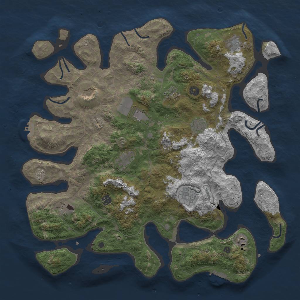 Rust Map: Procedural Map, Size: 4500, Seed: 70069420, 19 Monuments