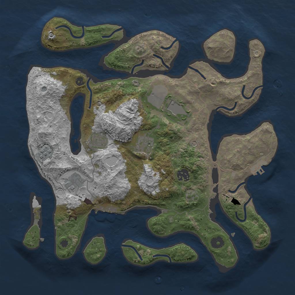 Rust Map: Procedural Map, Size: 3500, Seed: 19515, 14 Monuments