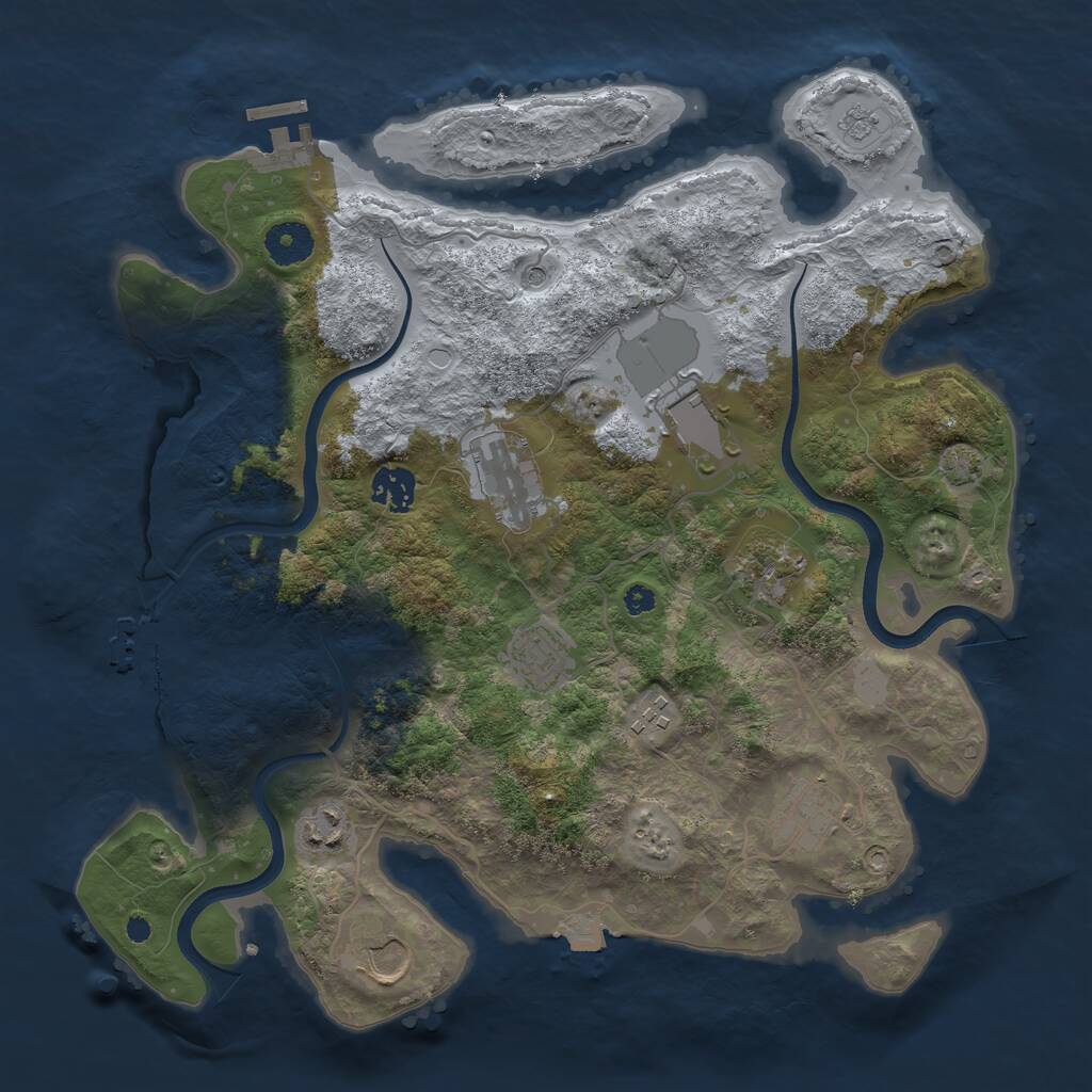 Rust Map: Procedural Map, Size: 3600, Seed: 93018645, 15 Monuments