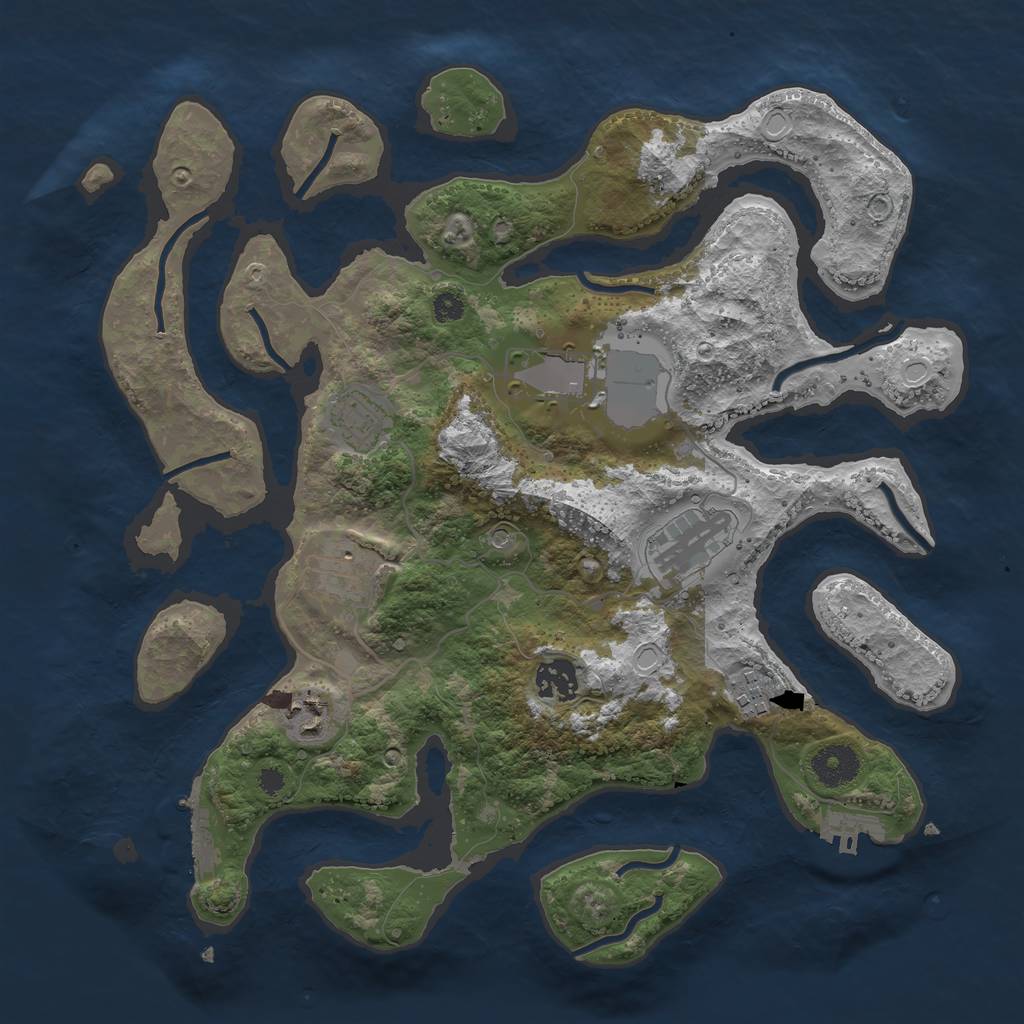 Rust Map: Procedural Map, Size: 3500, Seed: 1781702413, 15 Monuments