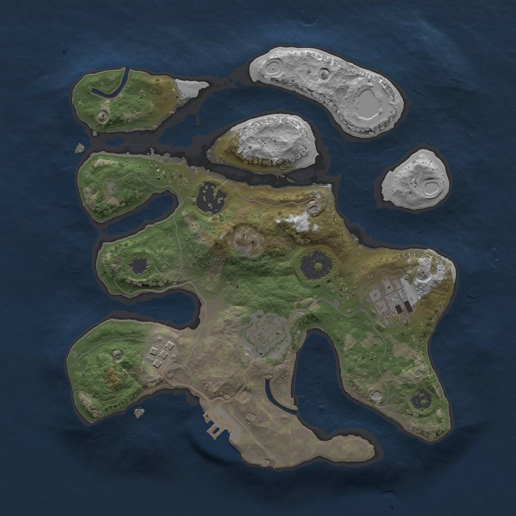 Rust Map: Procedural Map, Size: 2600, Seed: 421642456, 10 Monuments