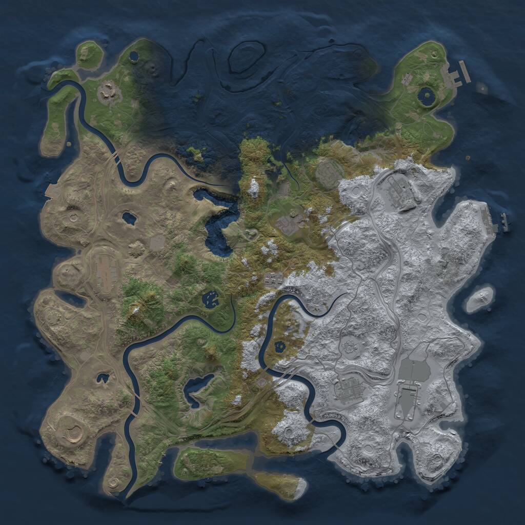 Rust Map: Procedural Map, Size: 4500, Seed: 1638320178, 16 Monuments
