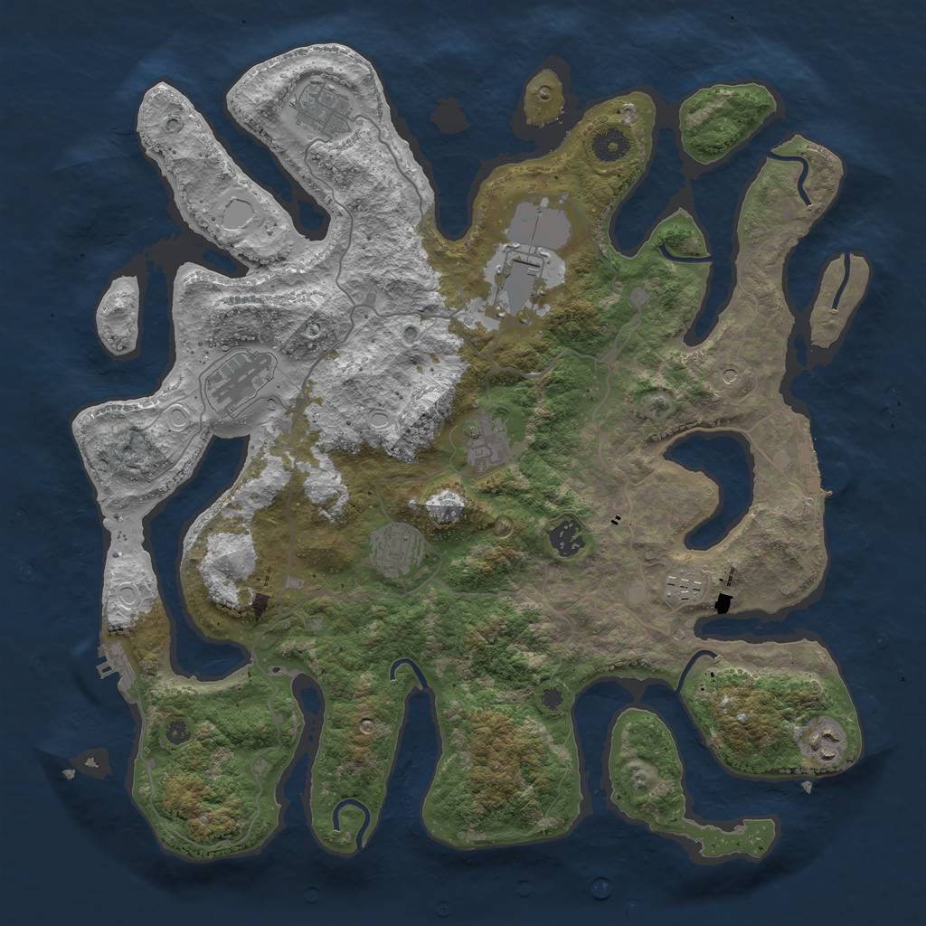 Rust Map: Procedural Map, Size: 4000, Seed: 1756128782, 16 Monuments