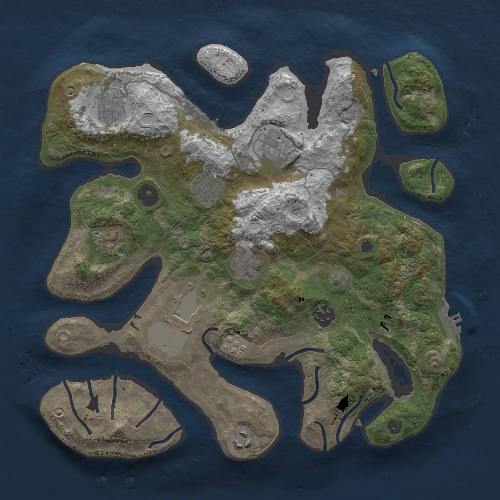 Rust Map: Procedural Map, Size: 3525, Seed: 223076, 17 Monuments