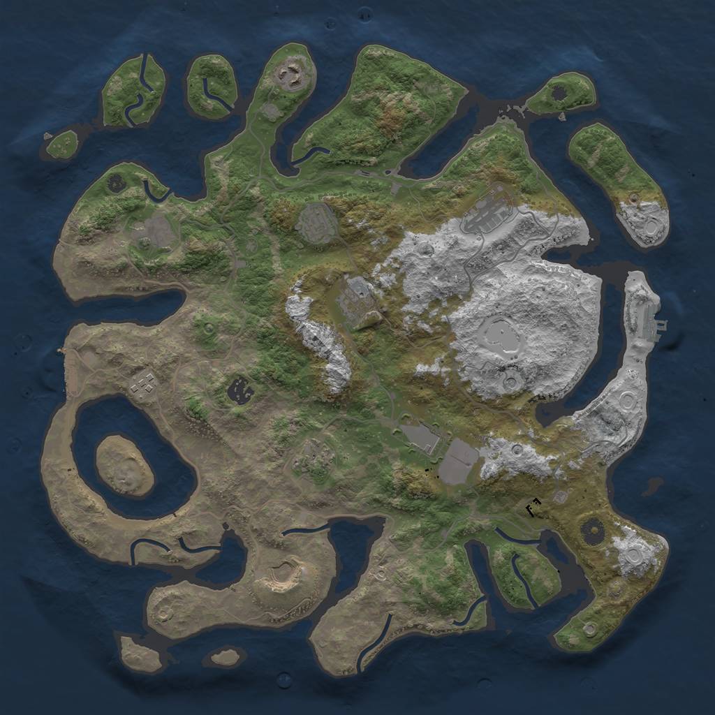 Rust Map: Procedural Map, Size: 4200, Seed: 1062022, 18 Monuments