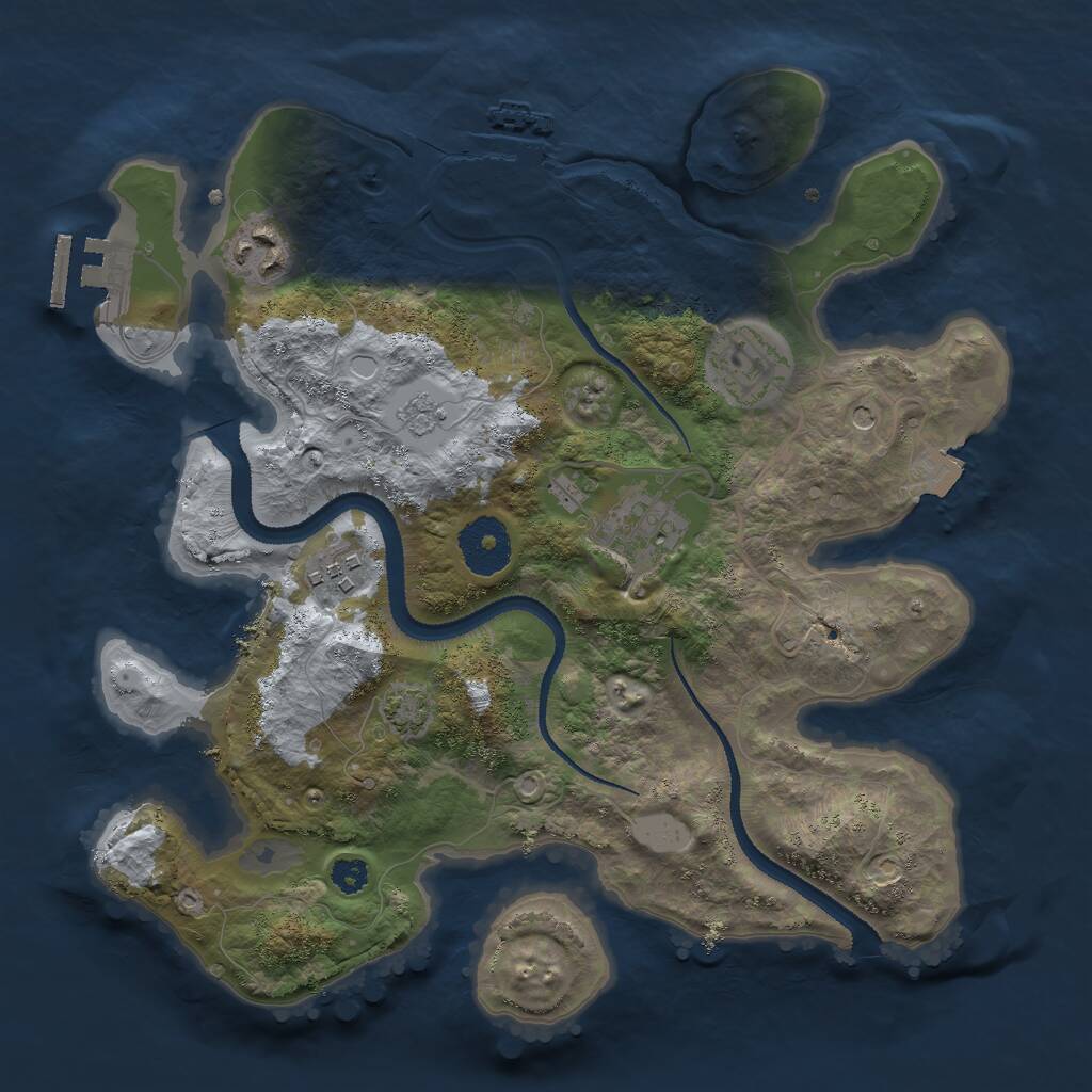 Rust Map: Procedural Map, Size: 3000, Seed: 1939241805, 10 Monuments