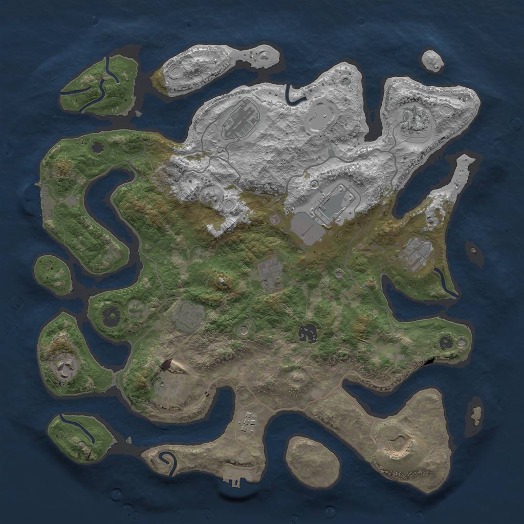 Rust Map: Procedural Map, Size: 4000, Seed: 415049547, 19 Monuments