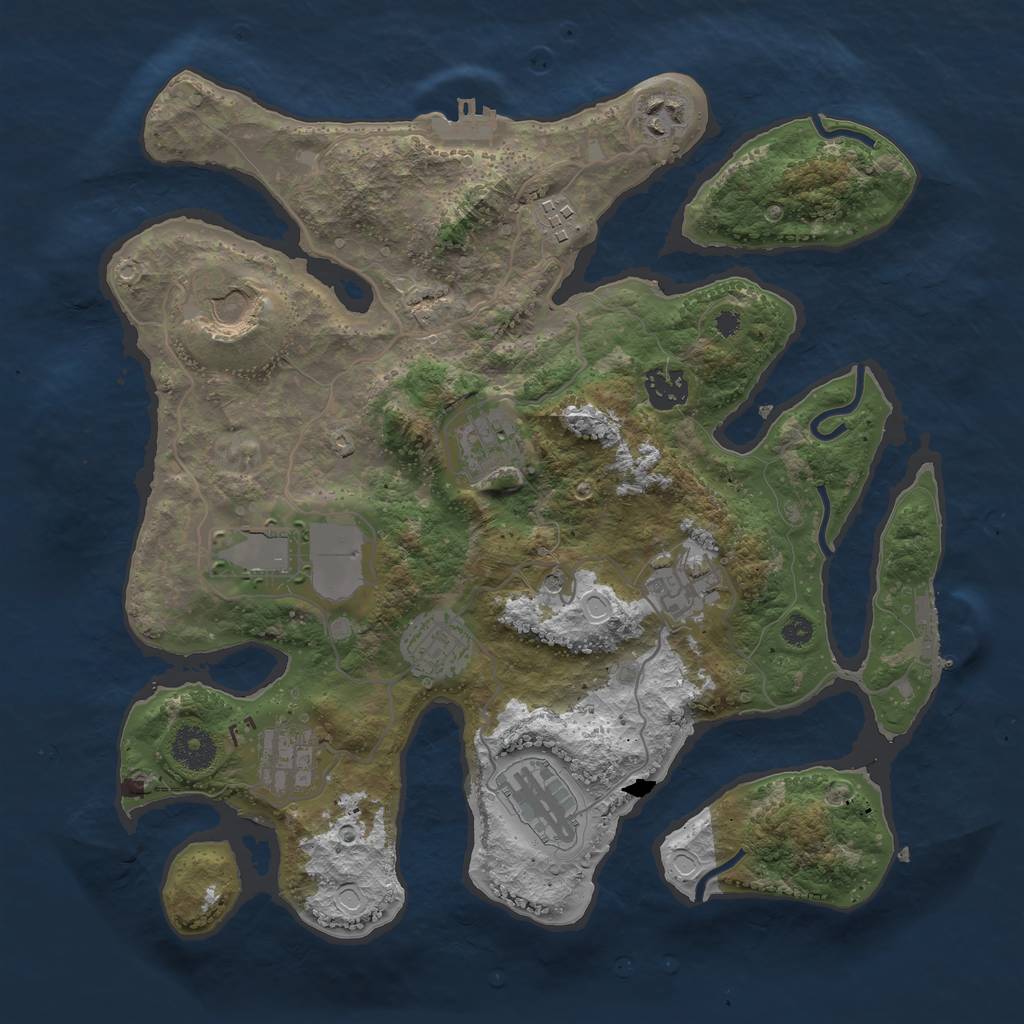 Rust Map: Procedural Map, Size: 3500, Seed: 1472261104, 18 Monuments