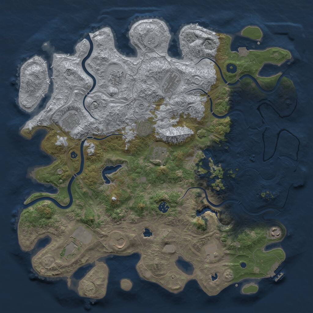 Rust Map: Procedural Map, Size: 4500, Seed: 295725718, 17 Monuments