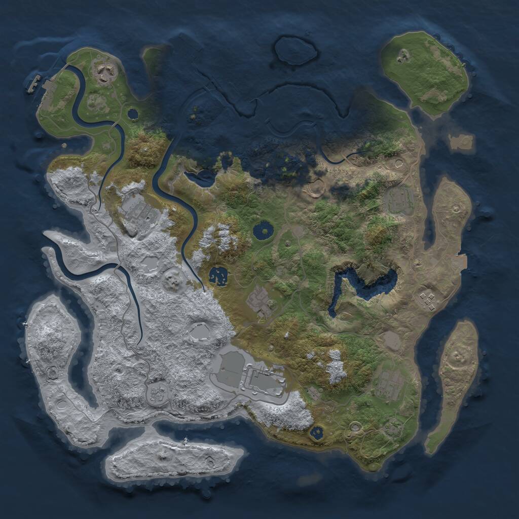 Rust Map: Procedural Map, Size: 4000, Seed: 1954182659, 15 Monuments