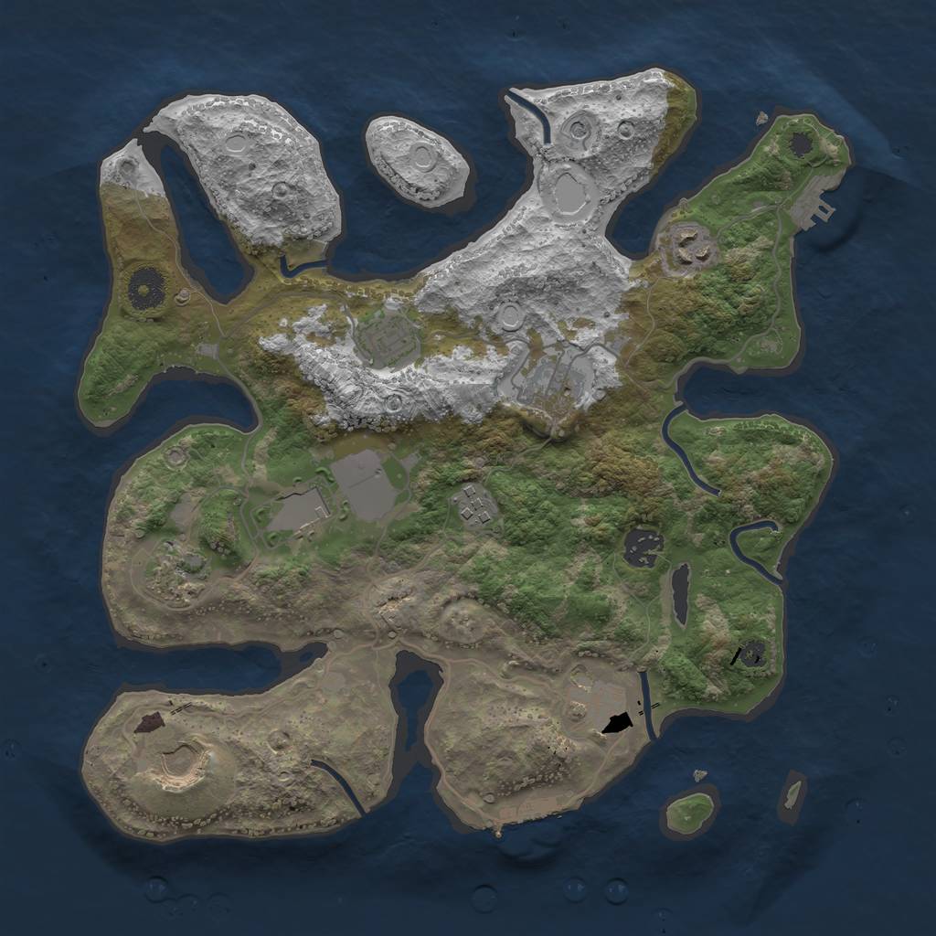 Rust Map: Procedural Map, Size: 3500, Seed: 800463492, 17 Monuments