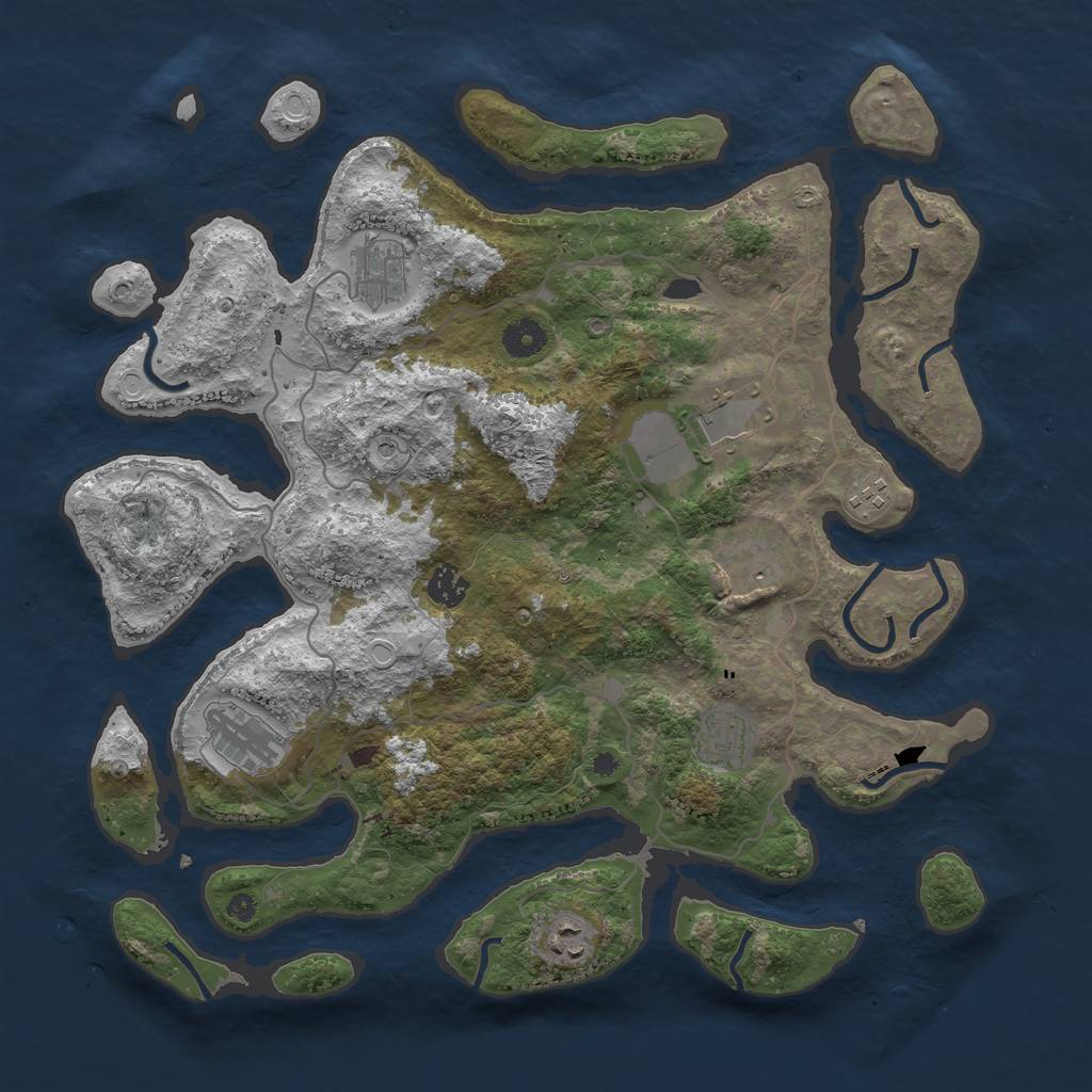 Rust Map: Procedural Map, Size: 4000, Seed: 227149008, 14 Monuments