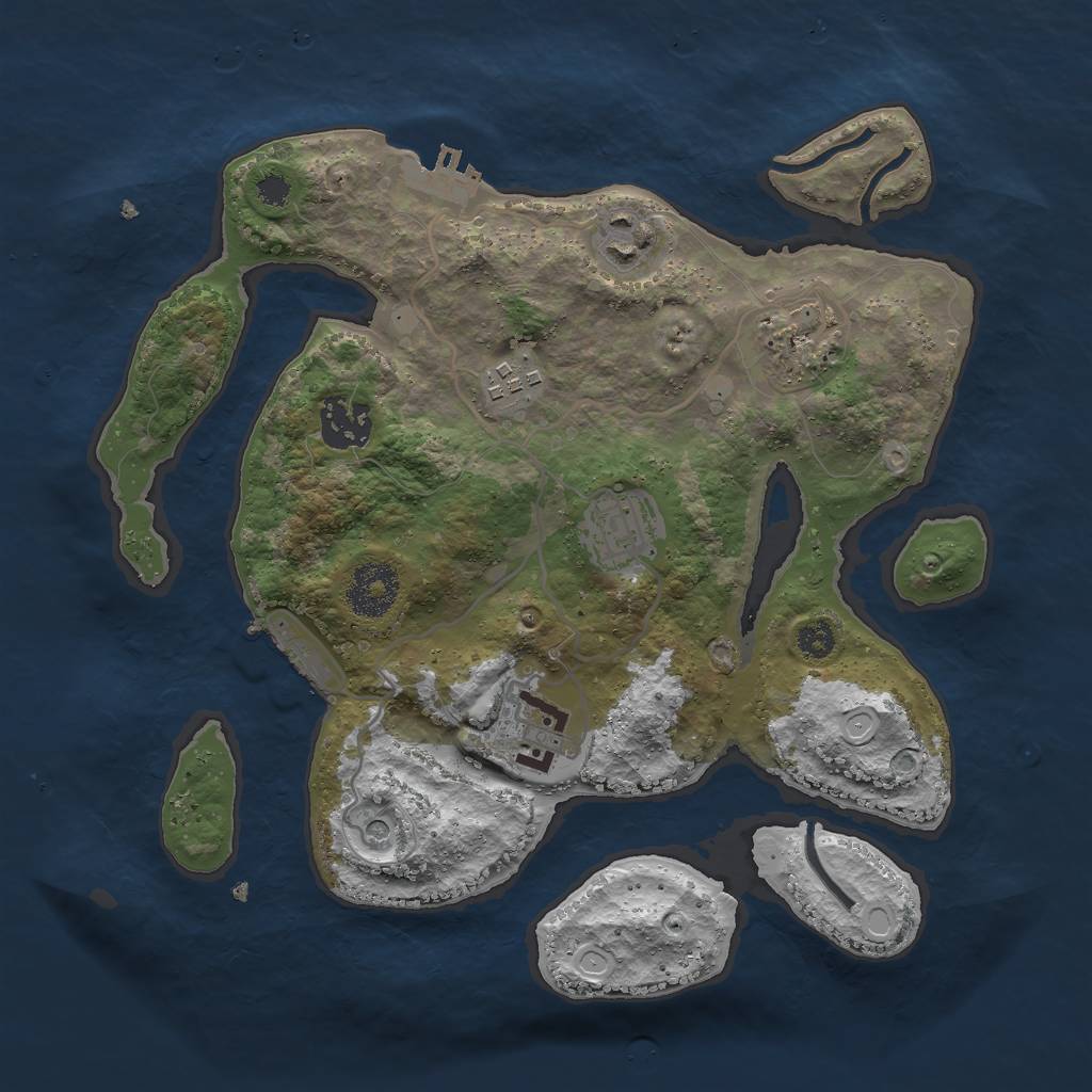 Rust Map: Procedural Map, Size: 3000, Seed: 1258565052, 14 Monuments