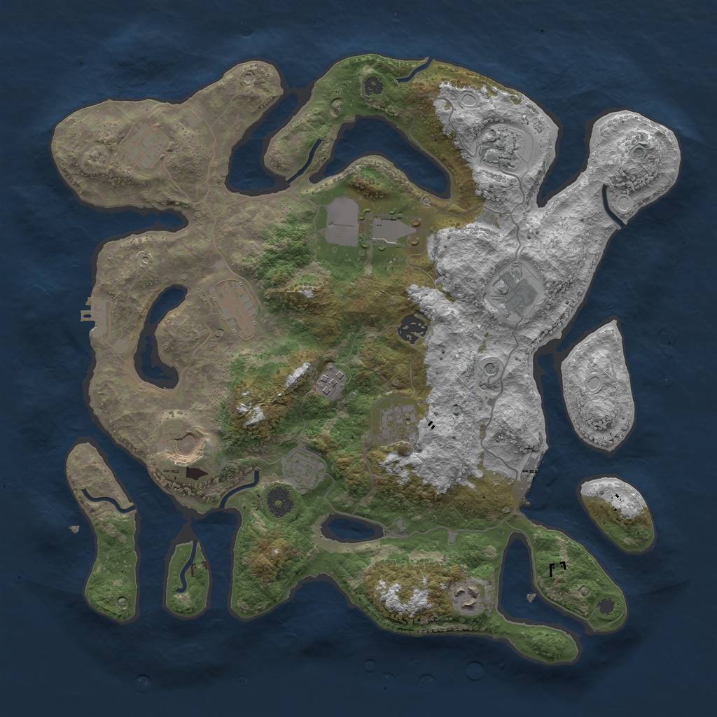 Rust Map: Procedural Map, Size: 3900, Seed: 32580, 19 Monuments