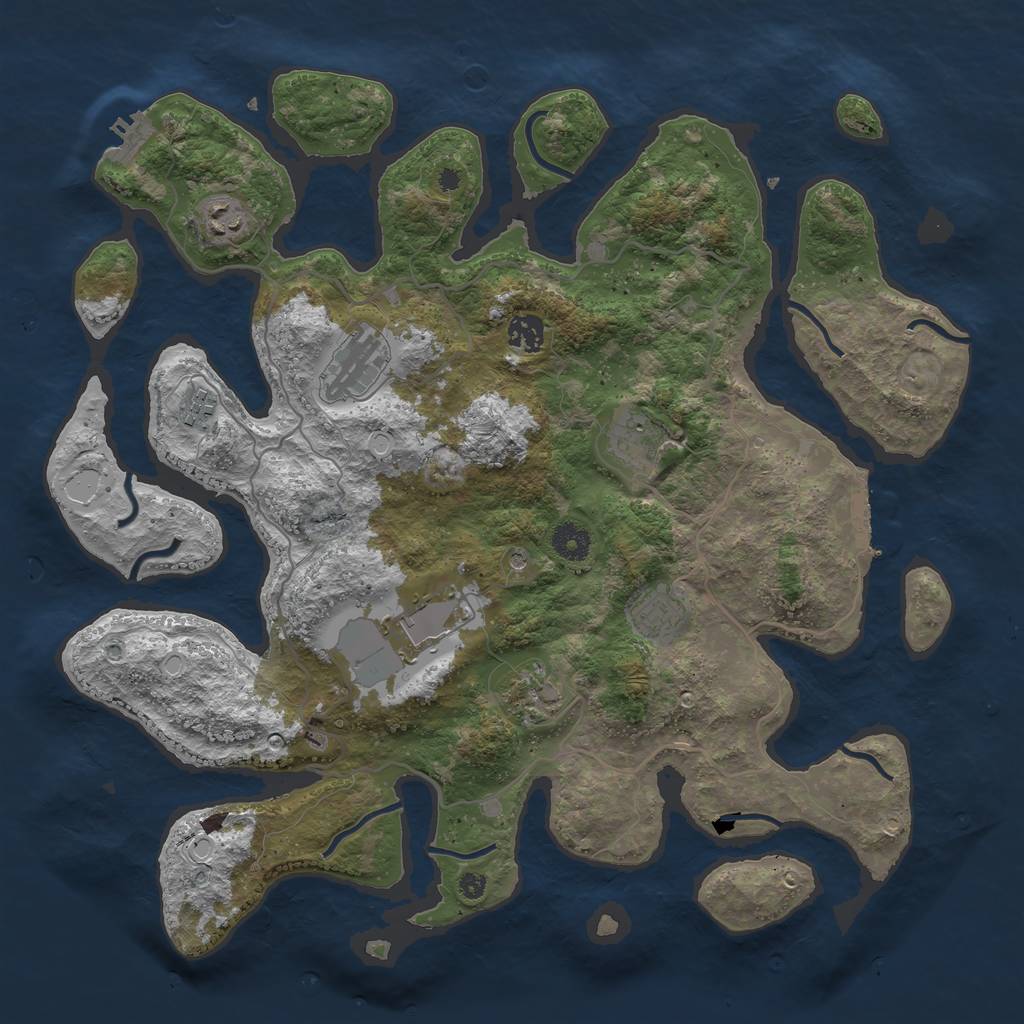 Rust Map: Procedural Map, Size: 4000, Seed: 1387018124, 16 Monuments