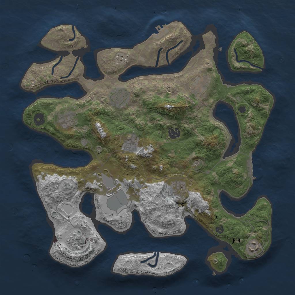 Rust Map: Procedural Map, Size: 3700, Seed: 290099138, 18 Monuments