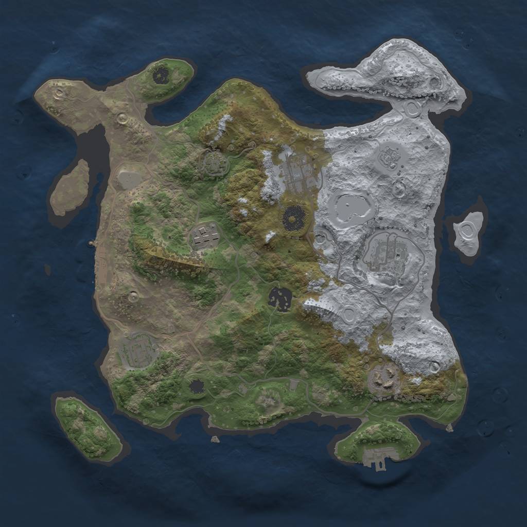 Rust Map: Procedural Map, Size: 3200, Seed: 1006, 13 Monuments