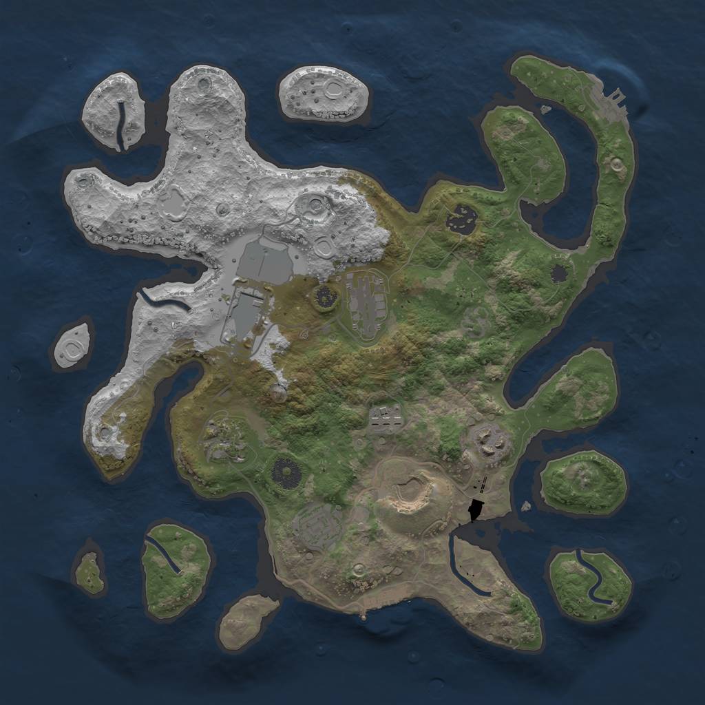 Rust Map: Procedural Map, Size: 3500, Seed: 4439037, 16 Monuments