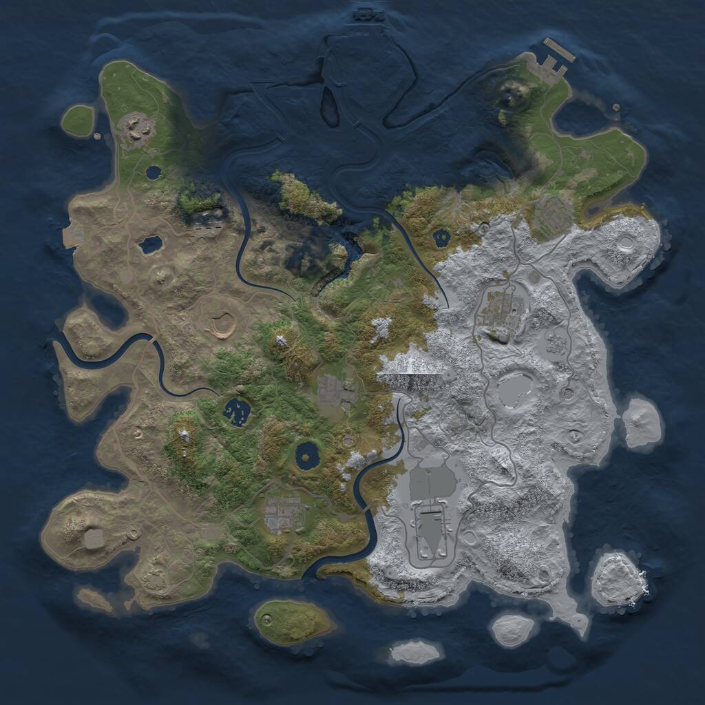 Rust Map: Procedural Map, Size: 4000, Seed: 439753, 15 Monuments