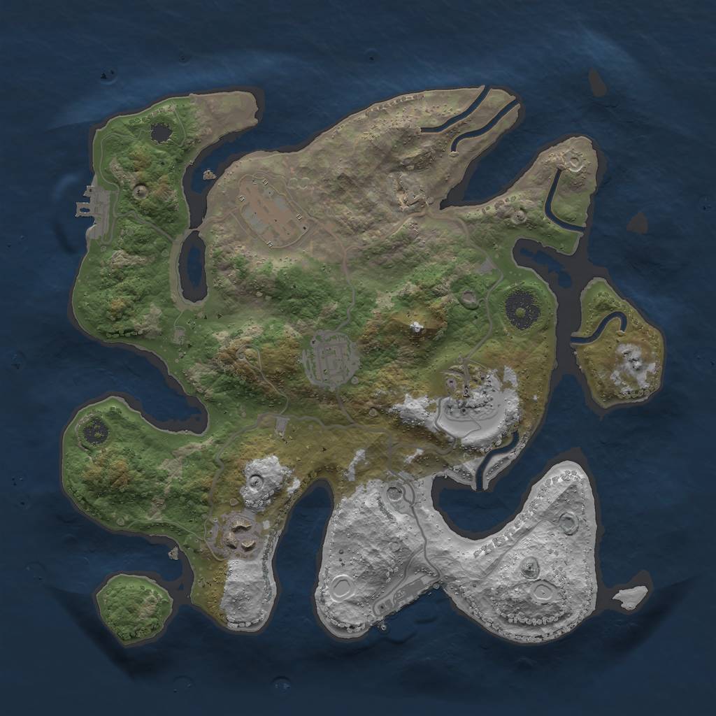 Rust Map: Procedural Map, Size: 3000, Seed: 618717520, 12 Monuments
