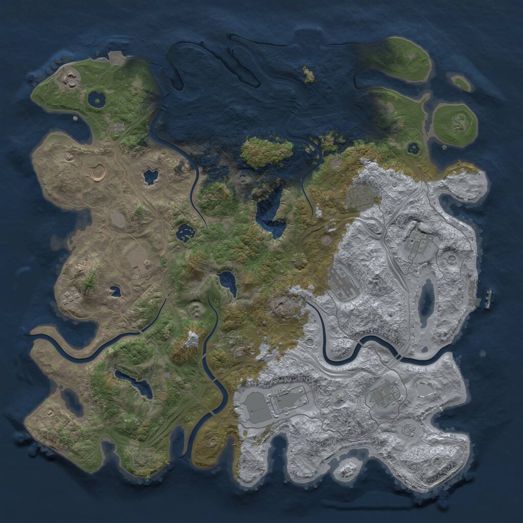 Rust Map: Procedural Map, Size: 4500, Seed: 560105321, 17 Monuments