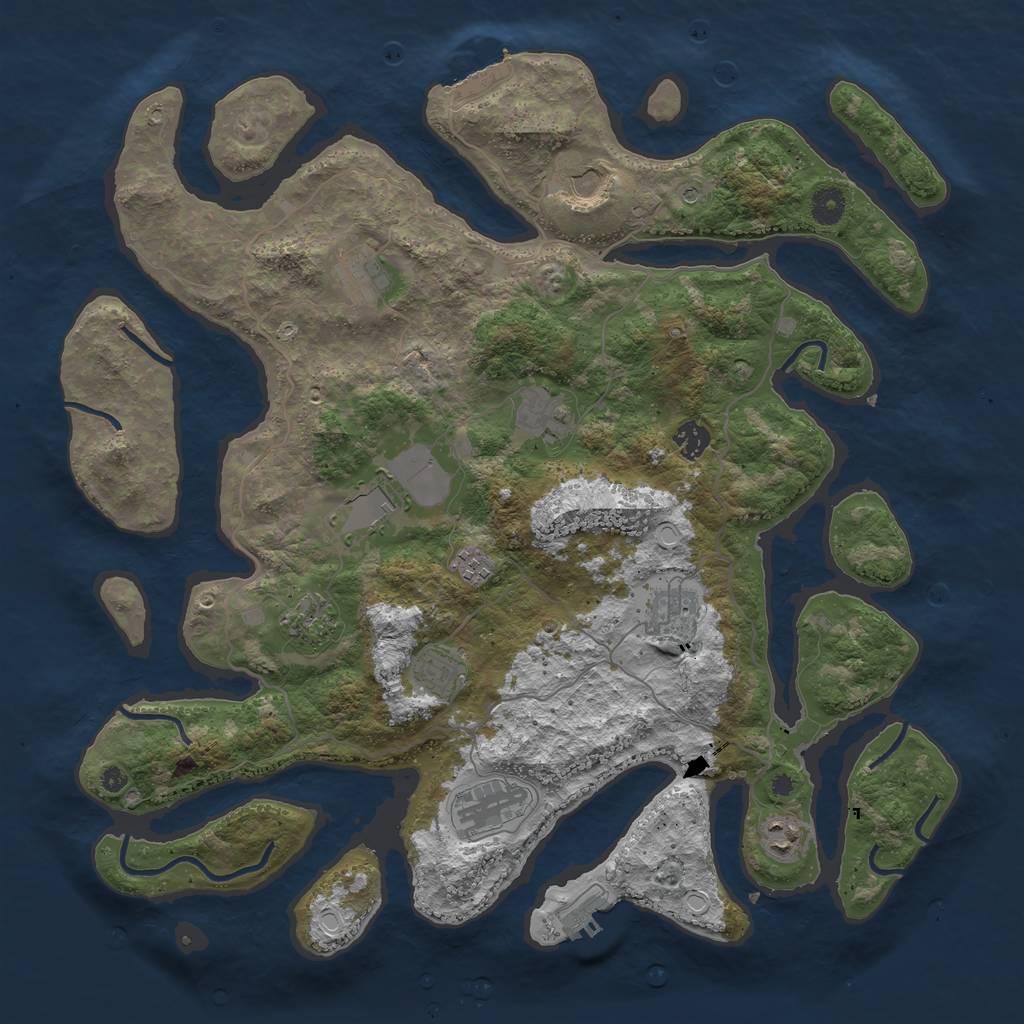 Rust Map: Procedural Map, Size: 4250, Seed: 1416719676, 19 Monuments