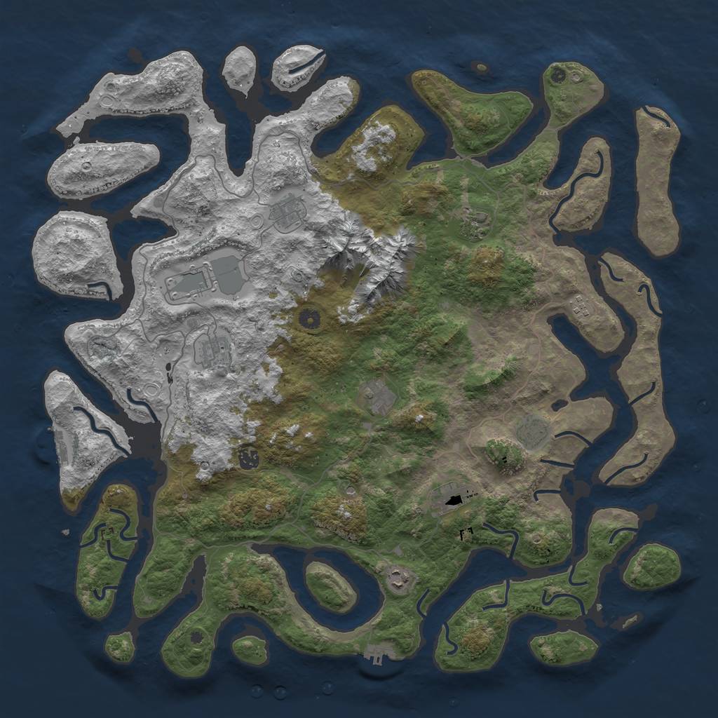 Rust Map: Procedural Map, Size: 5000, Seed: 9102021, 18 Monuments