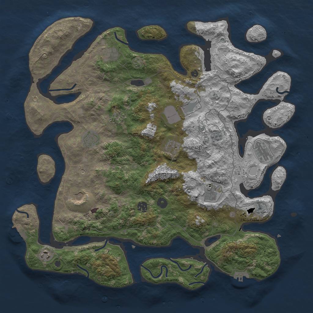 Rust Map: Procedural Map, Size: 4500, Seed: 254518262, 19 Monuments