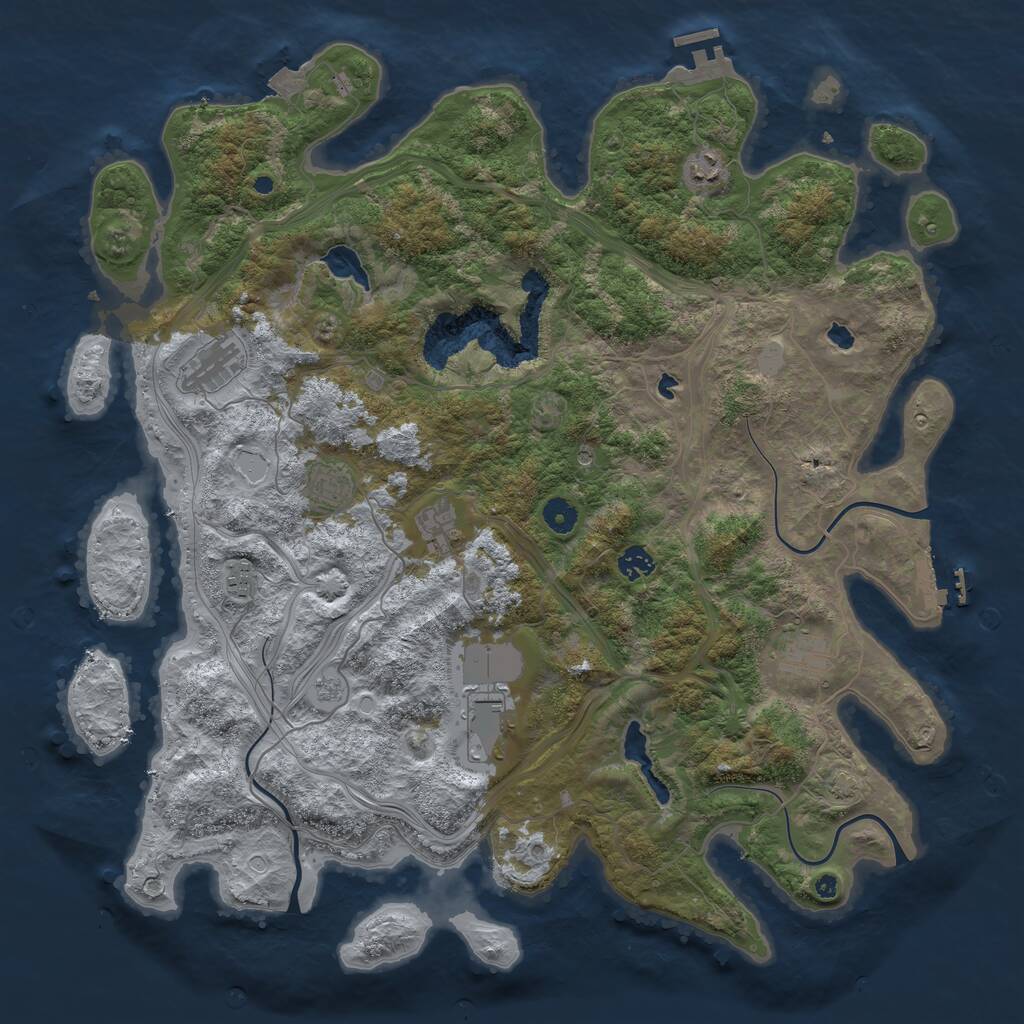 Rust Map: Procedural Map, Size: 4500, Seed: 128047306, 14 Monuments